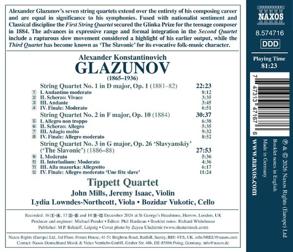 Rückseite eines Albumcovers mit Komponisteninformationen und Trackliste.
