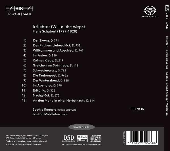 CD-Cover mit Titel, Komponist, Liedliste und Künstlernamen.
