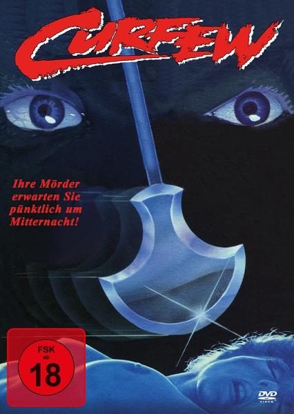 Ein blauer Dolch schwebt über einer schlafenden Person. Augen blicken herab.