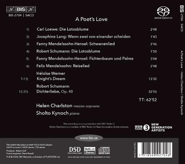 CD-Rückseite: "A Poet's Love" mit Helen Charlston und Sholto Kynoch.