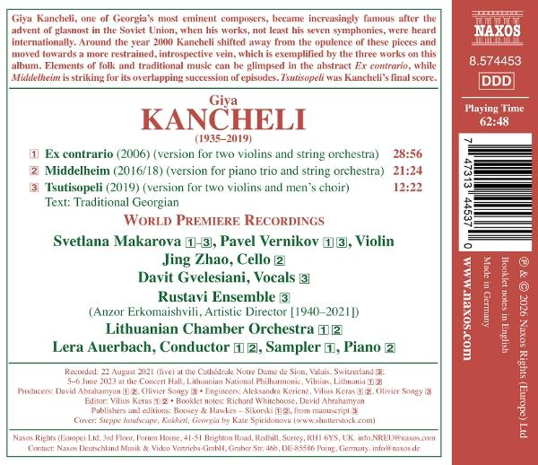 CD-Cover: Albumtitel, Komponist, Werke, Interpreten, Spielzeit und Naxos-Logo.