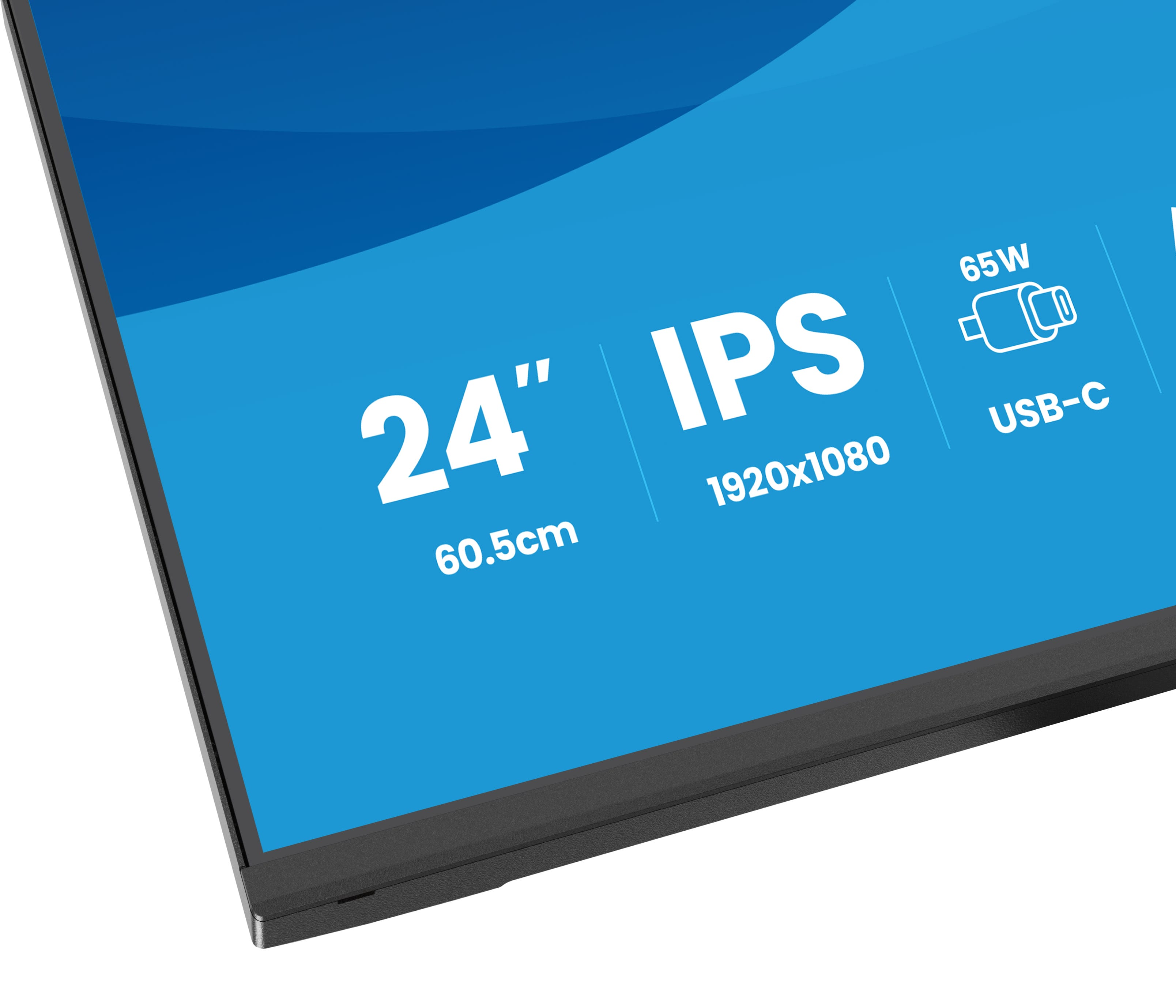 Monitor IPS 24 cale, rozdzielczość 1920x1080, USB-C 65W.