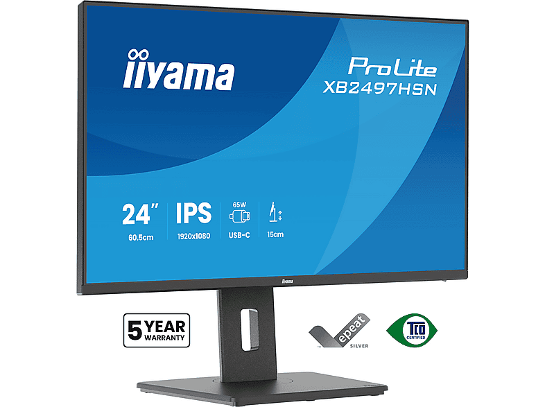 Monitor IIYAMA ProLite XB2497HSN-B1 23.8 FHD IPS 1ms 100Hz Adaptive Sync Eye Comfort Czarny