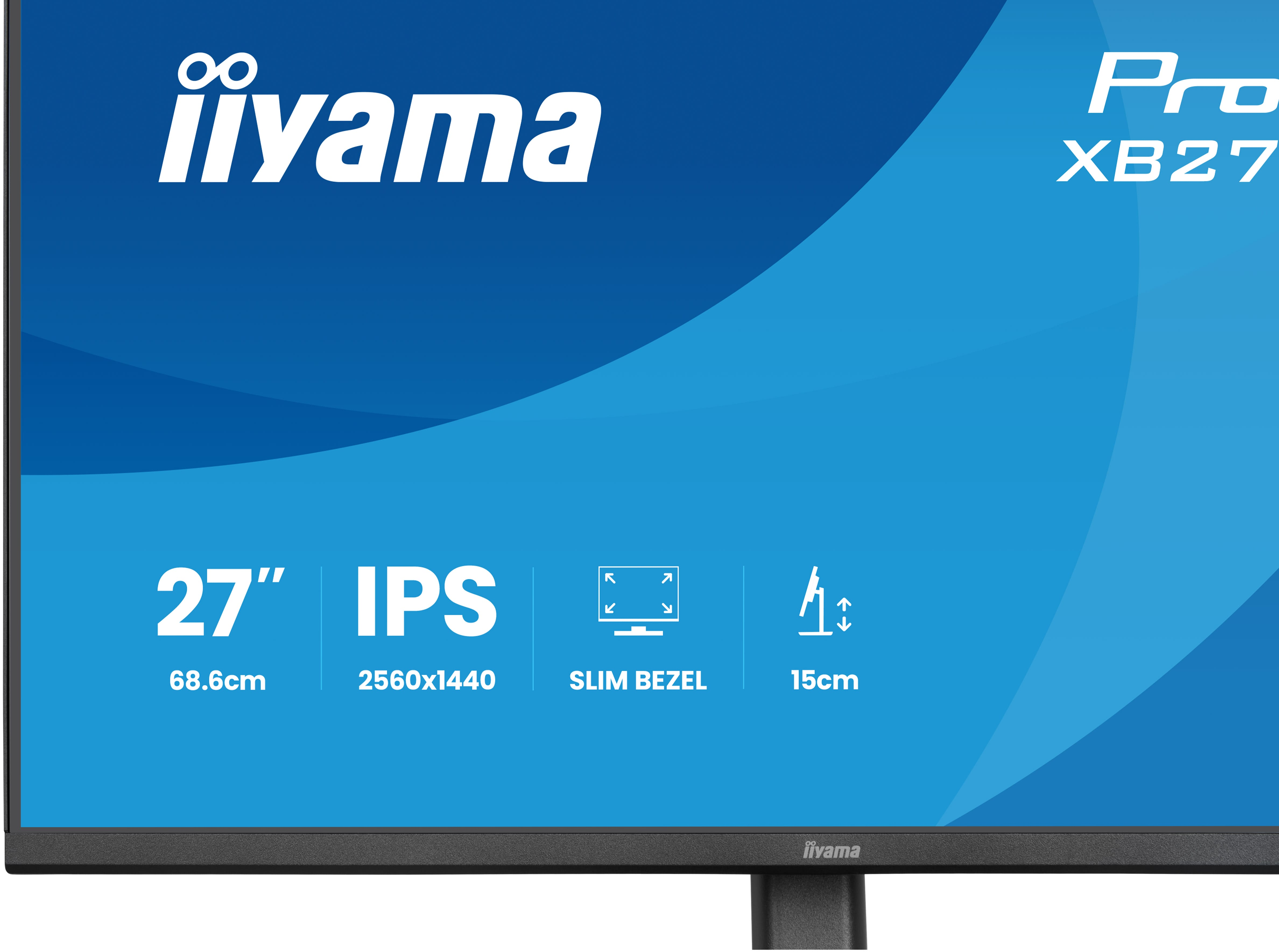 Monitor IPS 27 cali o rozdzielczości 2560x1440 z wąską ramką.