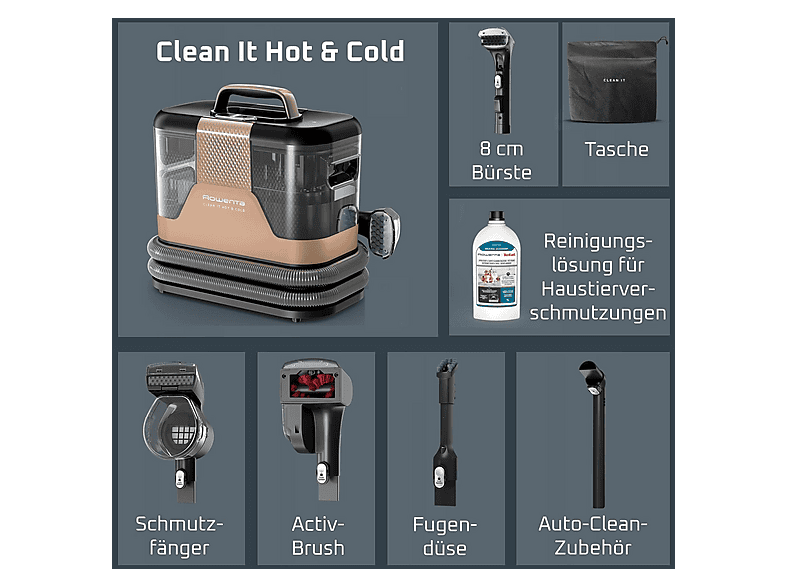 Rowenta IN 7021 Clean It Hot & Cold Fleckenreiniger, Braun — Foto 3 von 5