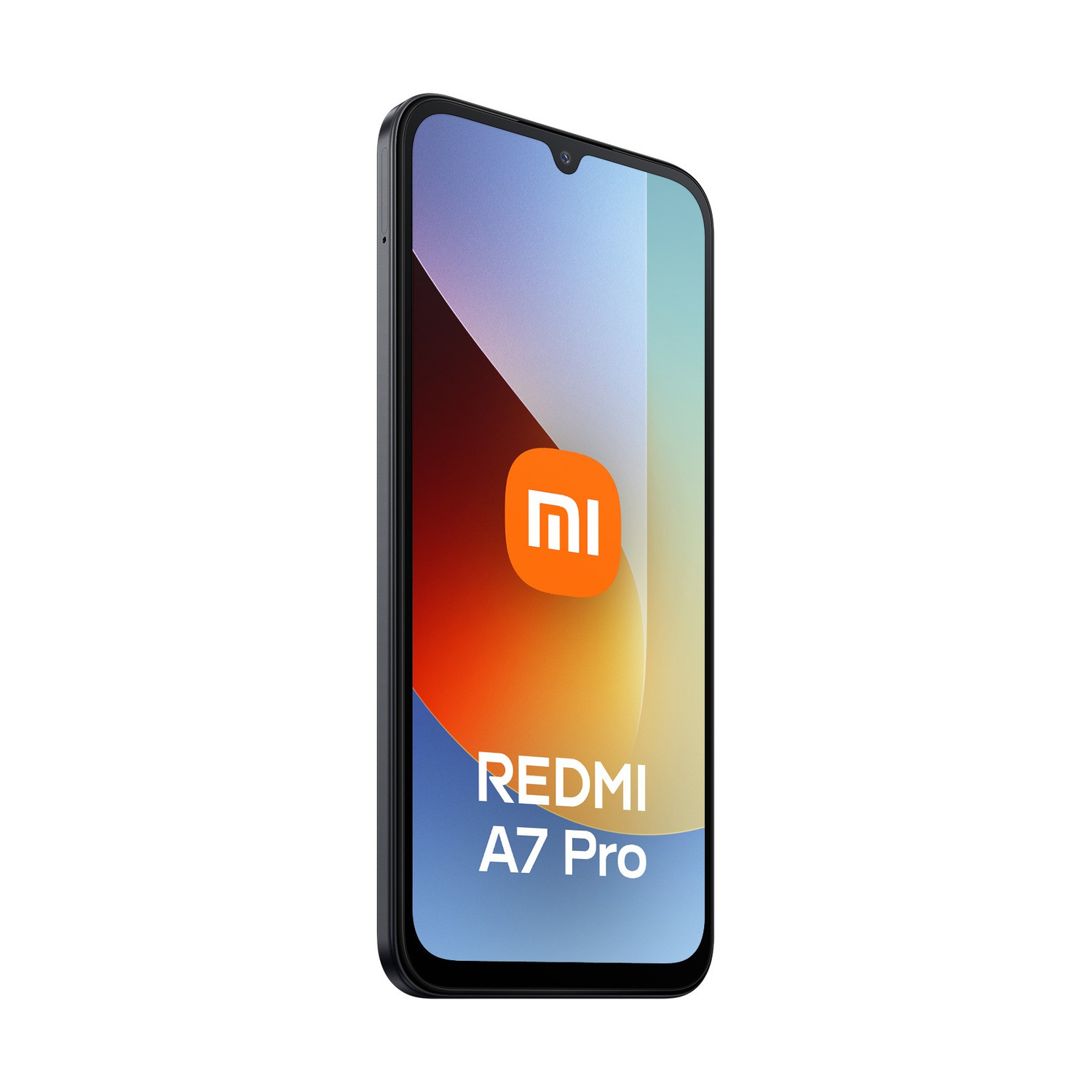 Uno smartphone nero con il logo Xiaomi e la scritta 'REDMI A7 Pro'.