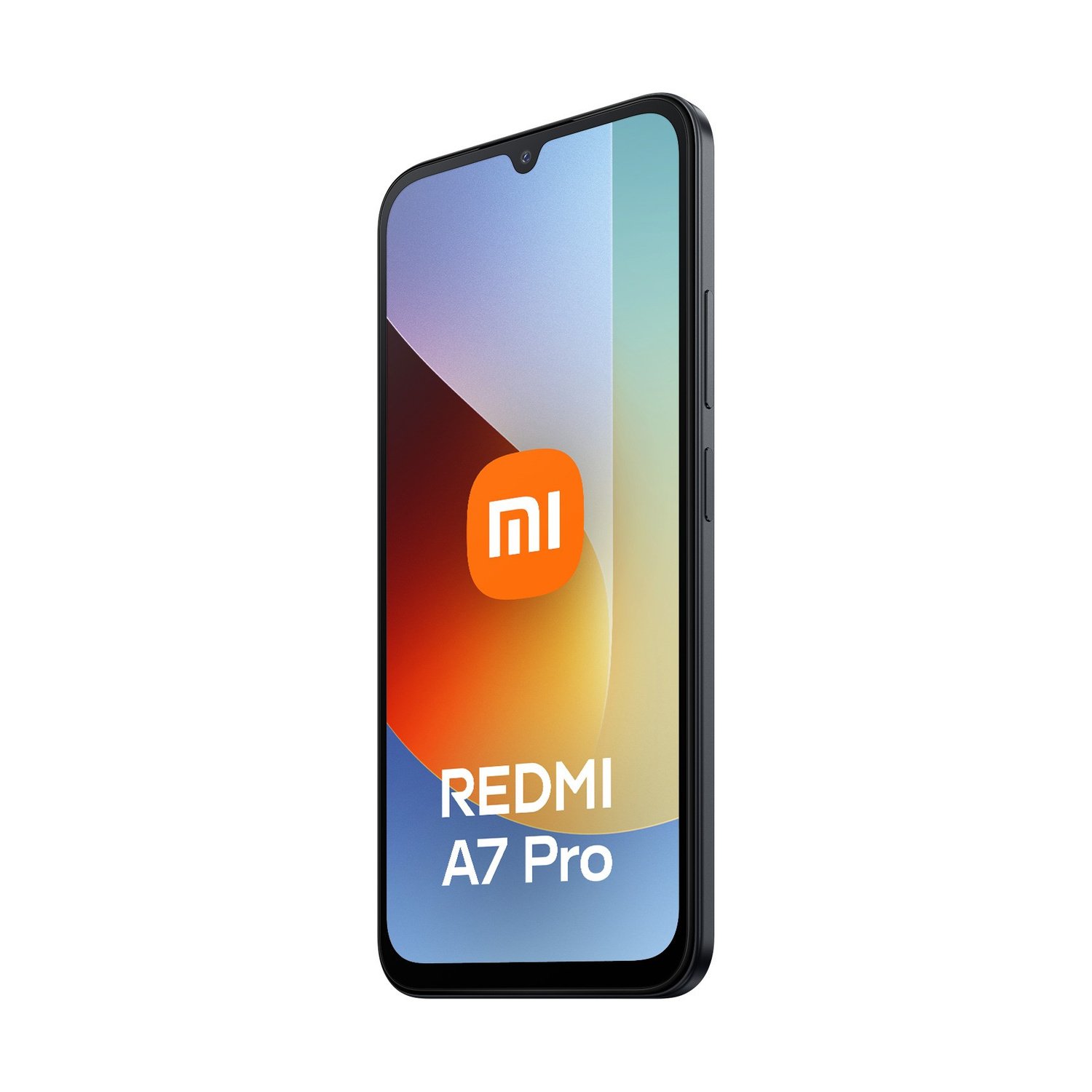 Uno smartphone nero con il logo Mi e la scritta REDMI A7 Pro.