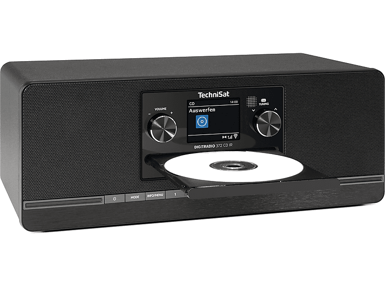 TECHNISAT DIGITRADIO 372 CD IR DAB+/UKW/Internet-Stereoradio, Hybrid, DAB+, Internet Radio, AM, FM, DAB, Bluetooth, Schwarz