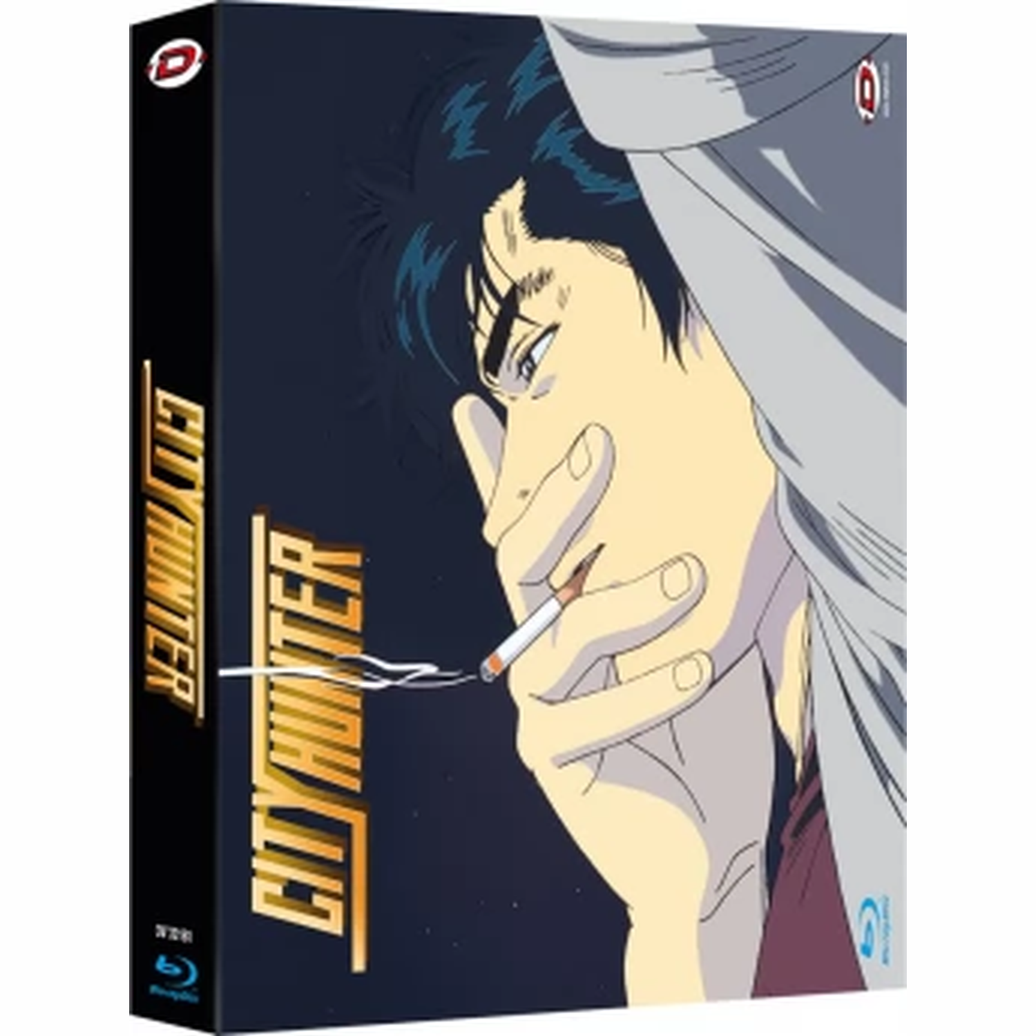 Een anime boxset met een rokende man en de titel "City Hunter".