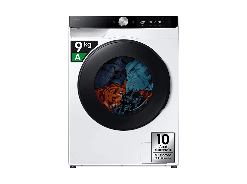 SAMSUNG WD90DG6B85BKU3 LAVASCIUGA, Caricamento frontale, capacità lavaggio 9 kg, asciugatura 6 26 programmi, Profondità 60 cm, Giri 1400 rpm, Bianco, Classe D