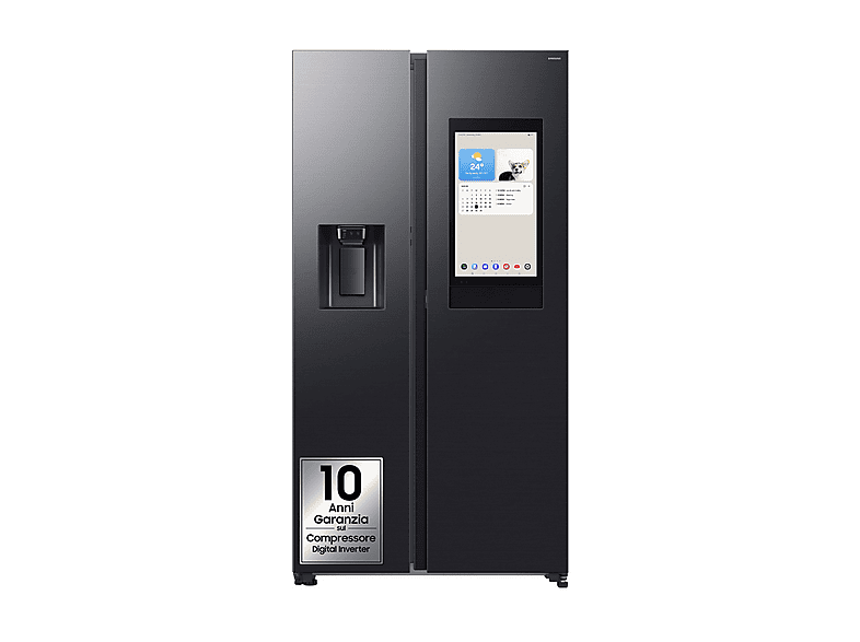 SAMSUNG RS90F66BEFEF, Sistema Multi Flow: No; raffreddamento frigorifero: No Frost; congelatore: Frost, Capacità netta totale 614 l, Rumorosità: 34 dB(A), LAN wireless, Dispenser acqua, ghiaccio, Dimensioni: L 91,2 cm A 178,4 P 72,6 cm, Matte Black, Class