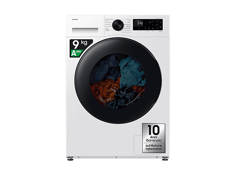 SAMSUNG WD90HG5U34BEET LAVASCIUGA, Caricamento frontale, capacità lavaggio 9 kg, asciugatura 6 13 programmi, Profondità 49,5 cm, Giri 1400 rpm, Bianco, Classe D