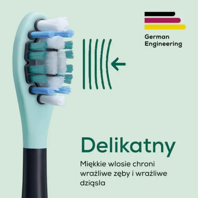 Szczoteczka do zębów z miękkim włosiem, delikatna dla zębów i dziąseł.