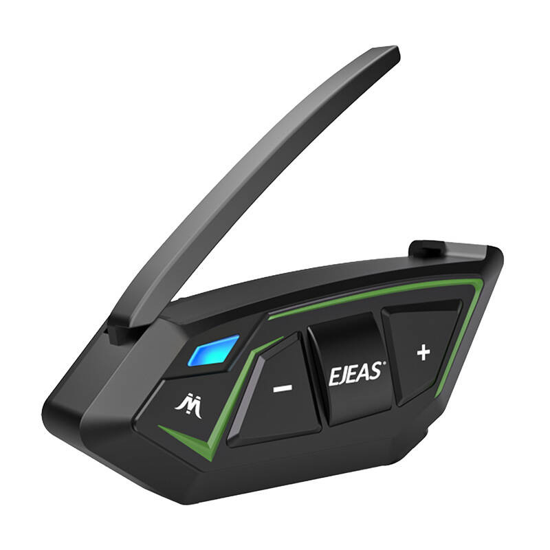 Fekete headset mikrofonnal és zöld díszítéssel. Kék LED.