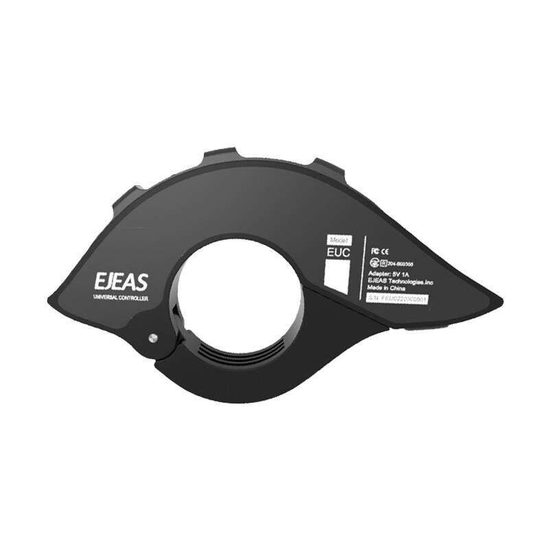 Fekete EJEAS Univerzális Vezérlő (EUC) kerek nyílással és technikai részletekkel.