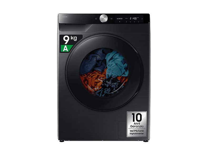 SAMSUNG WD90DG6G94BBU3 LAVASCIUGA SLIM , 9+5Kg, Profondità 48 cm, Livello di rumorosità 72 dB, EcoDosatore Smart Control, nero, classe A-10%/E