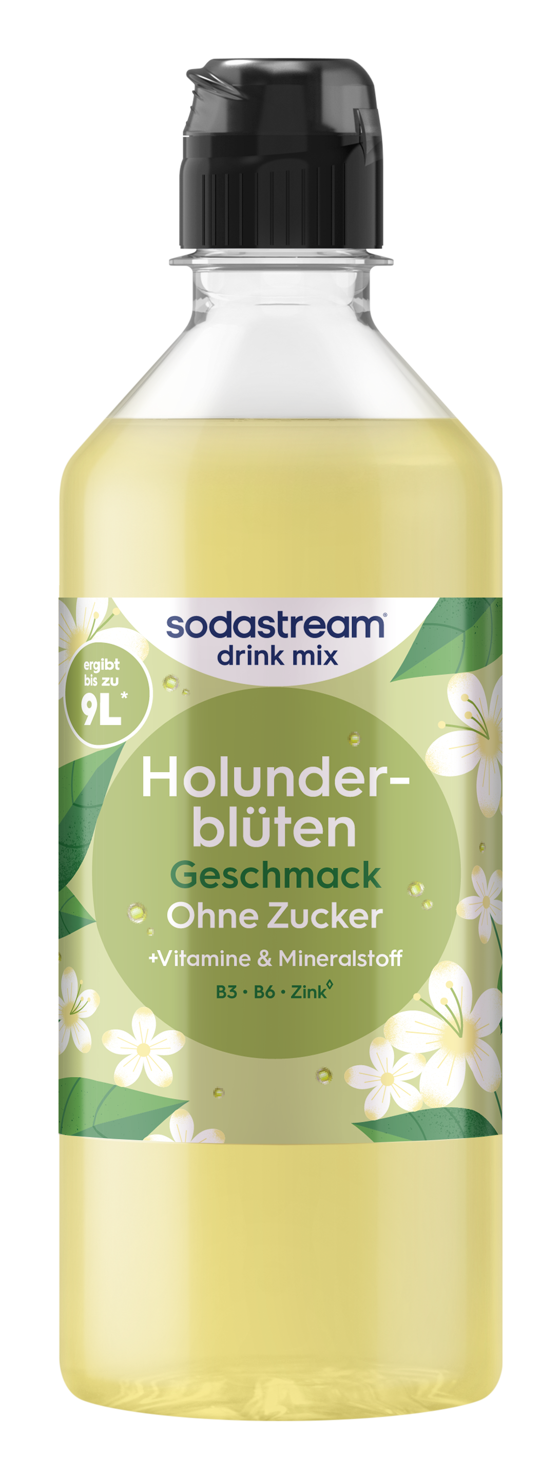 Sodastream Holunderblüten Drink Mix ohne Zucker, 9L ergibt, mit Vitaminen.