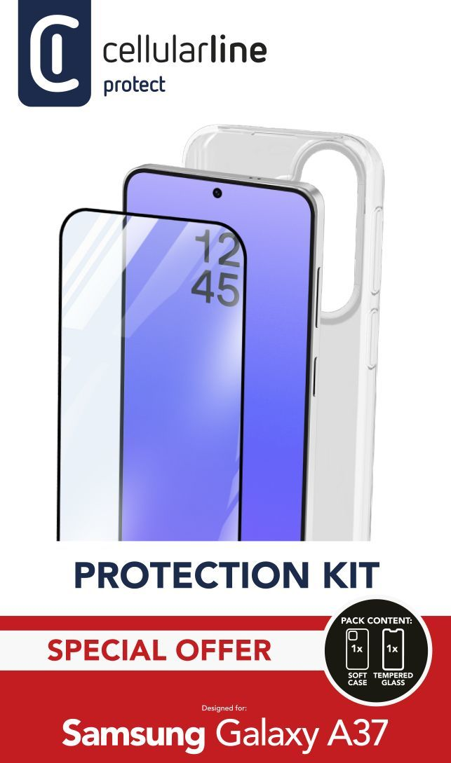 Displays ein Handy-Schutzset mit Hülle und Displayschutzfolie für Samsung Galaxy A37.