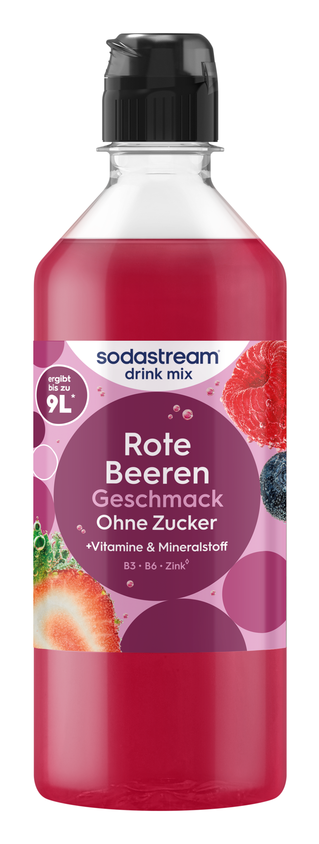 Sodastream Getränkemix Rote Beeren ohne Zucker, 9L ergibt