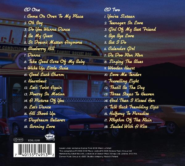Rückseite einer CD-Hülle mit Liedlisten für CD Eins und CD Zwei.