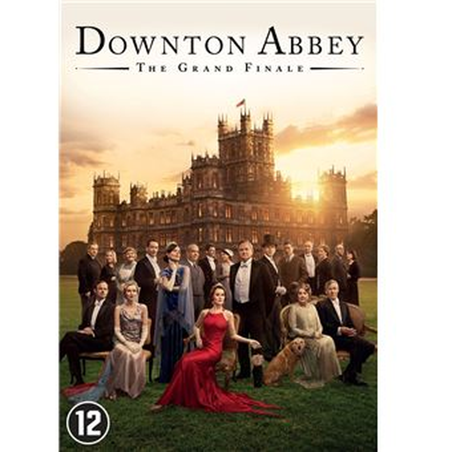 Affiche Downton Abbey: Le Grand Finale avec la distribution et un château.