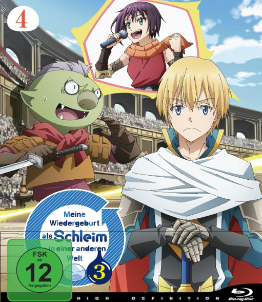 Anime-Cover: Drei Charaktere in einer Arena, einer singt.