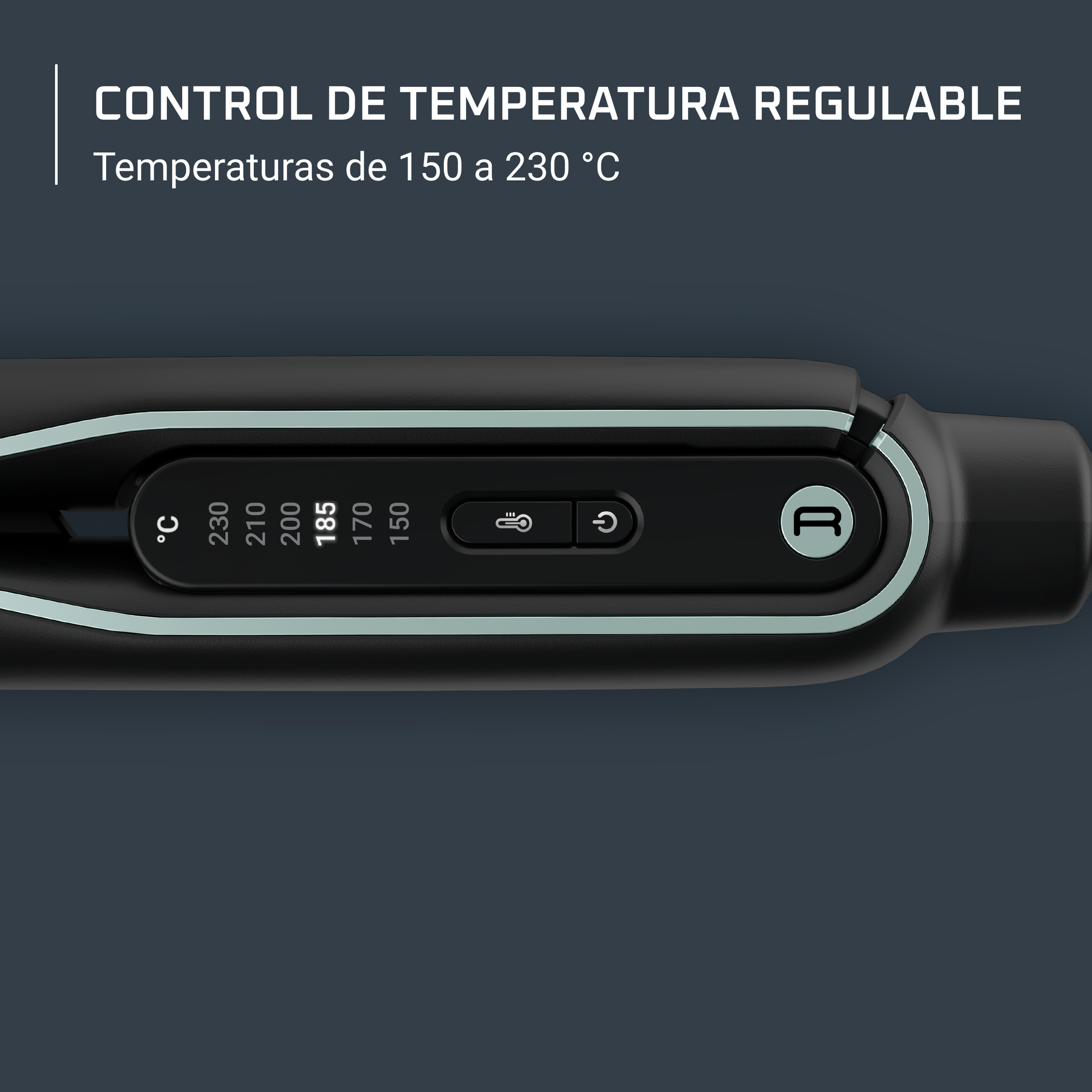 Control de temperatura regulable. Temperaturas de 150 a 230 ºC