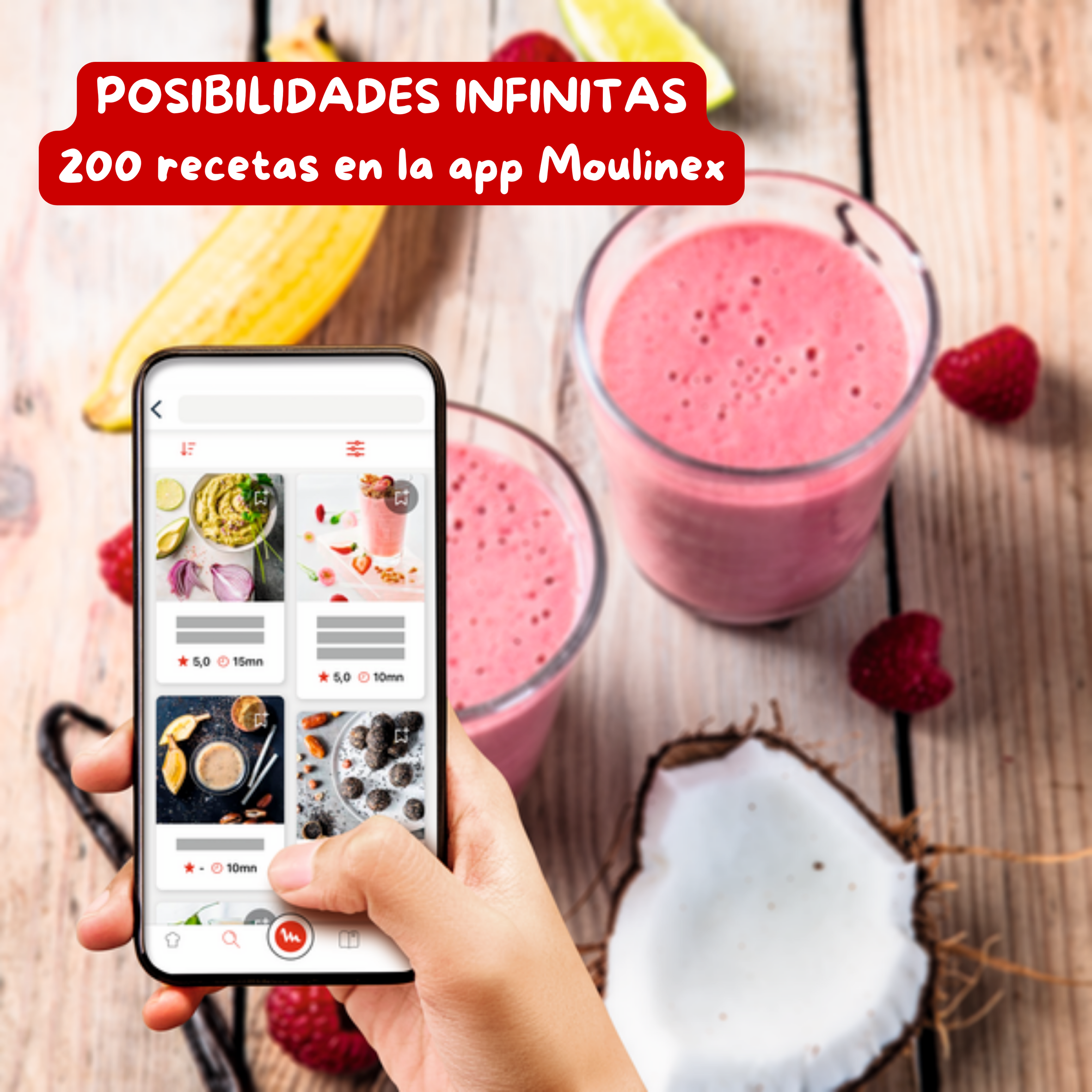 Posibilidades infinitas. 200 recetas en la app Moulinex