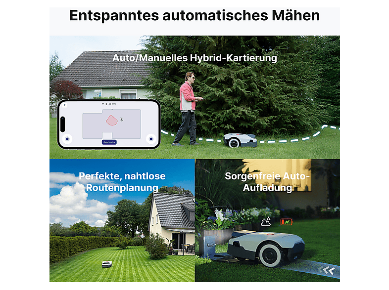 ANTHBOT Genie800E, Mähroboter, 800 m², Schnittbreite: 20 cm (Voll-Band-RTK + 3D-Vision (4 Kameras)) — Foto 3 von 5