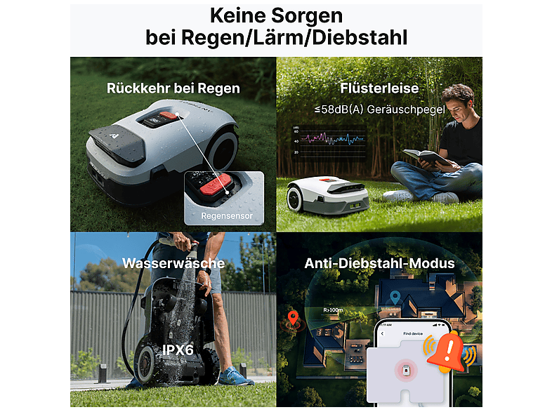 ANTHBOT Genie800E, Mähroboter, 800 m², Schnittbreite: 20 cm (Voll-Band-RTK + 3D-Vision (4 Kameras)) — Foto 5 von 5