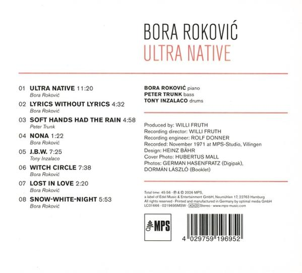 Albumcover von Bora Rokovic "Ultra Native" mit Titelliste und Produktionsdetails.