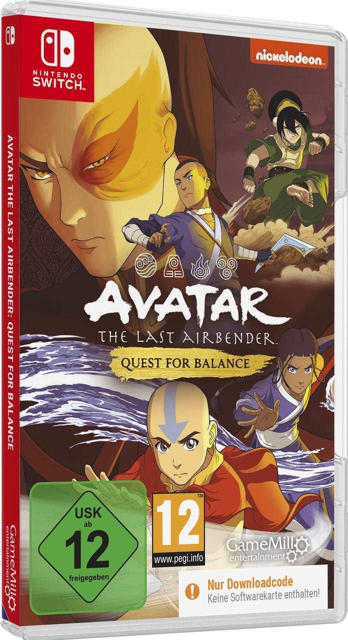 Avatar: The Last Airbender - Quest for Balance Nintendo Switch Spielhülle mit Charakteren.