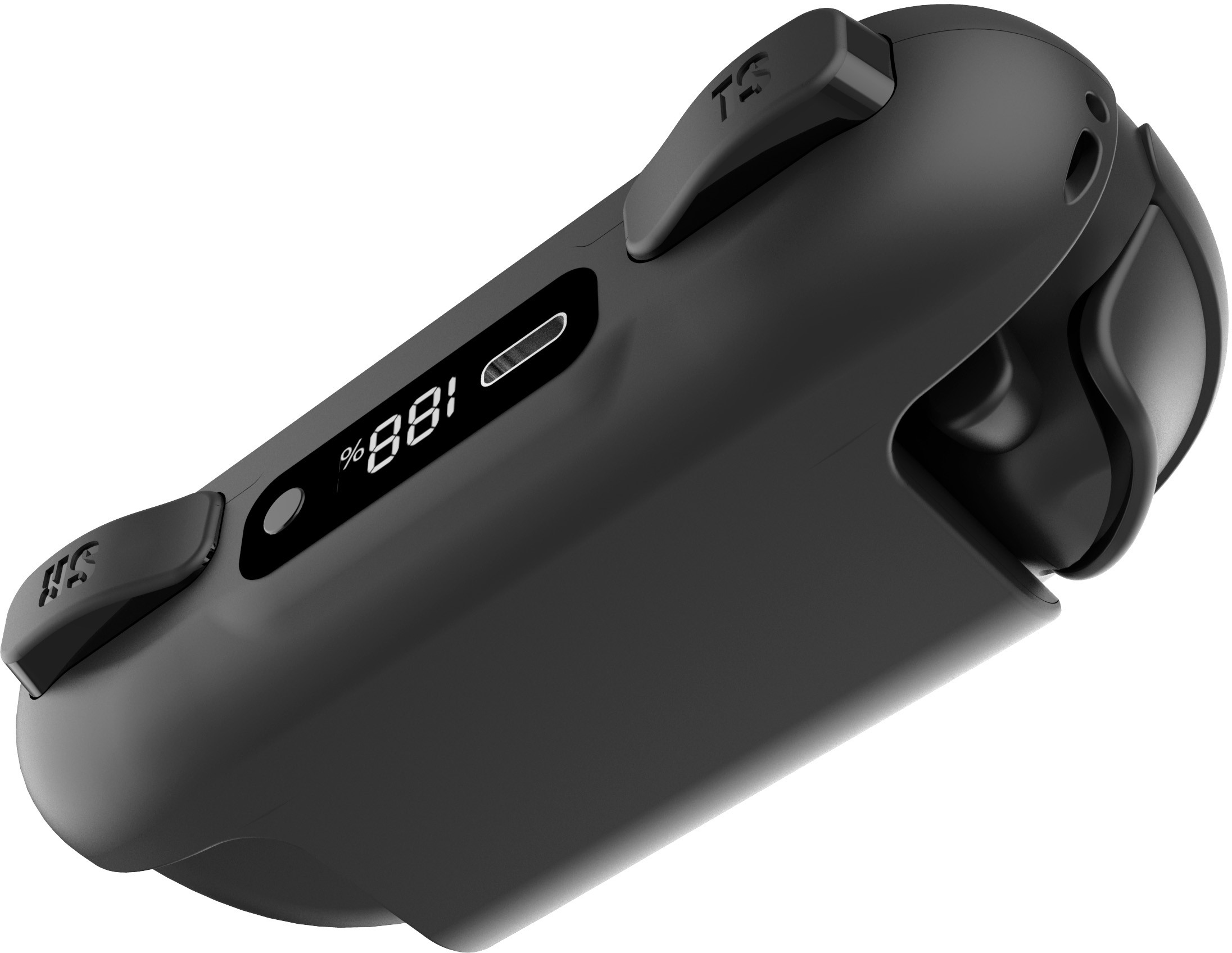 Manette noire avec écran numérique affichant 88%.
