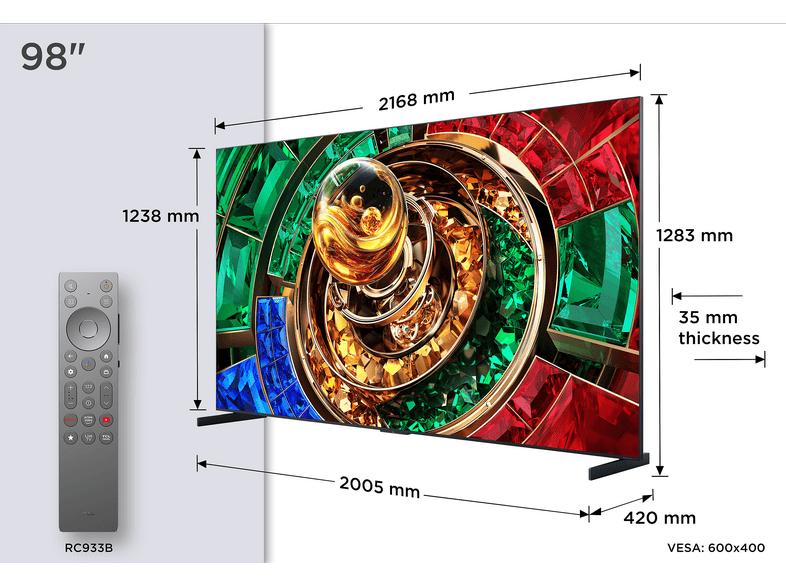 TCL 98RM9L (2026) 98 Zoll RGB-Mini LED TV — Foto 4 von 5
