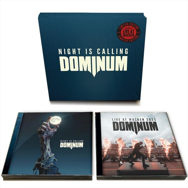 Boxset mit zwei CDs: eine mit einem Arm, der den Mond hält, die andere mit einem Konzert.