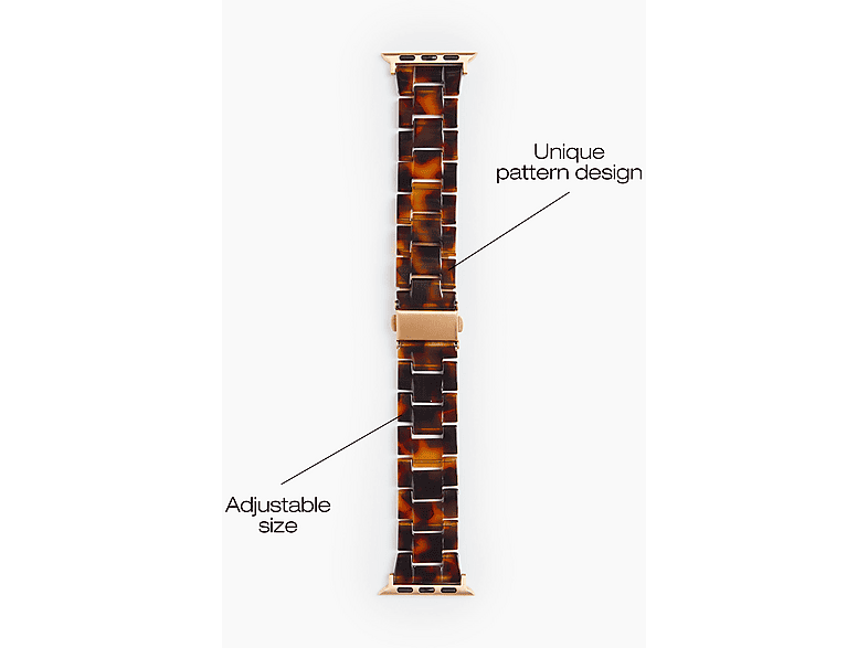 iDeal of Sweden Resin Watch Band, für 38/40/41/42mm, 130-175 mm, Armband, Apple, Tortoise