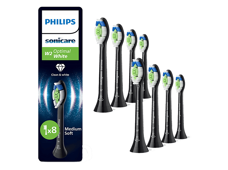 Oryginalna końcówka szczoteczki PHILIPS Sonicare W2 HX6068/88 Średnio miękkie włókna (8 szt.) (Wybielające)