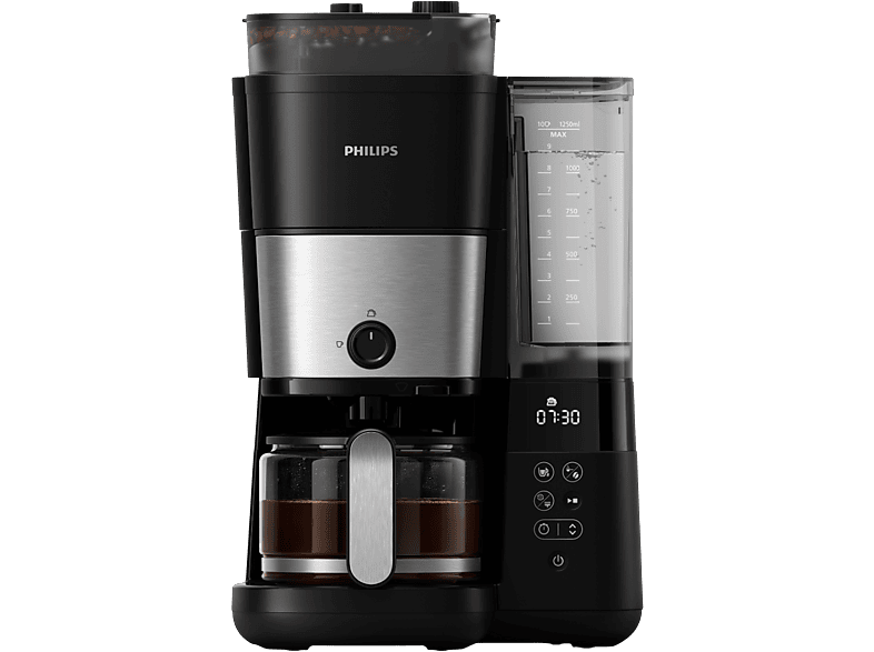 Philips HD 7888/90 All-in-1 Filterkaffeemaschine mit integriertem Mahlwerk Schwarz