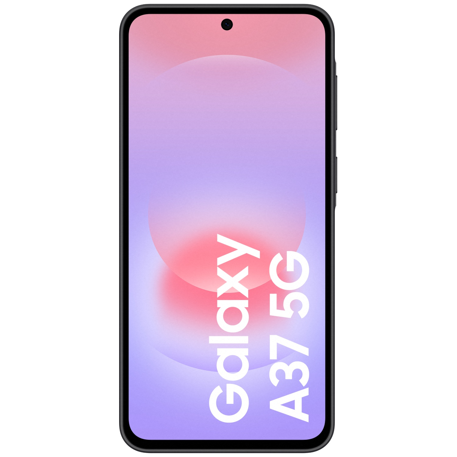 A black smartphone with 'Galaxy A37 5G' text on its screen.