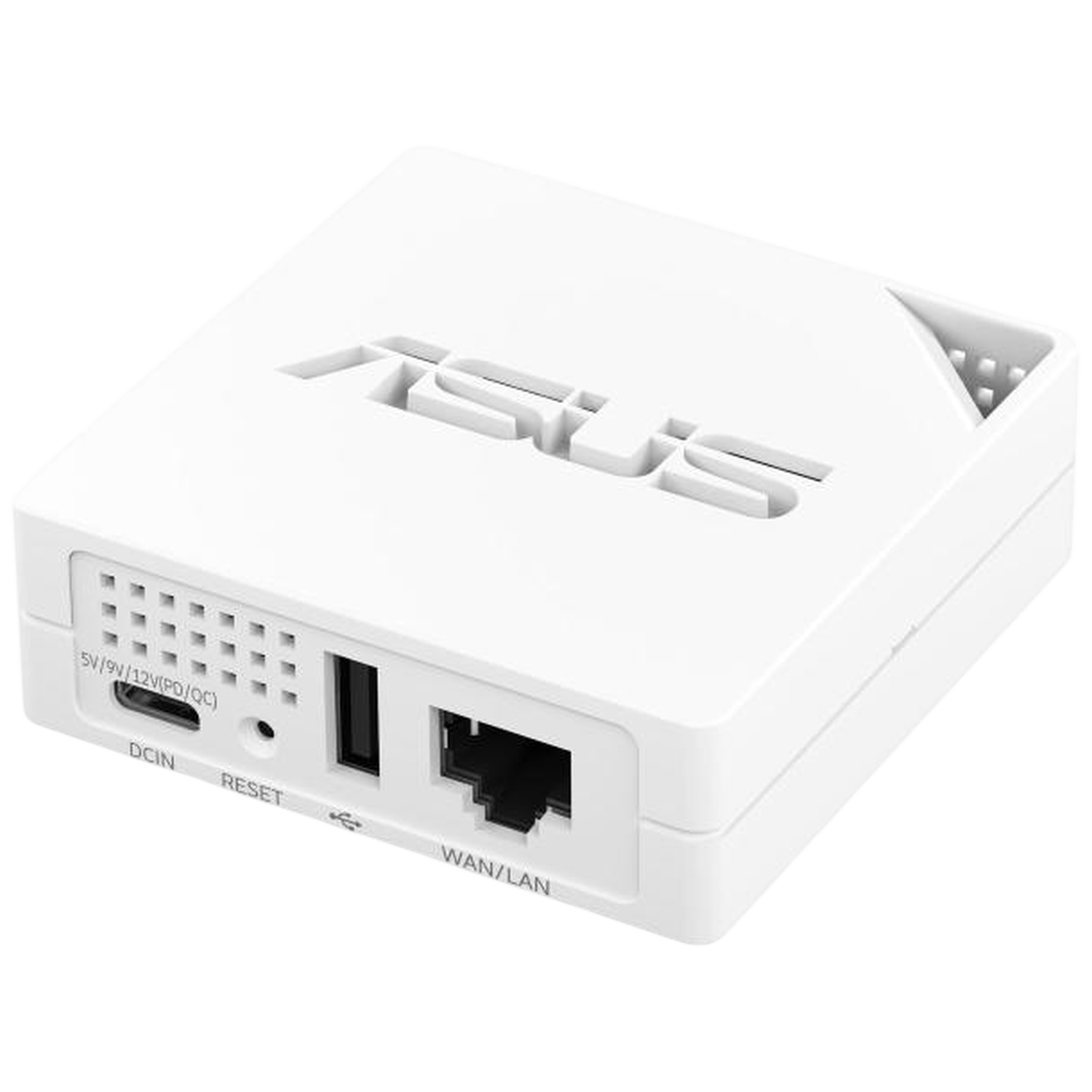 Routeur ASUS blanc avec ports DCIN, Reset et WAN/LAN.