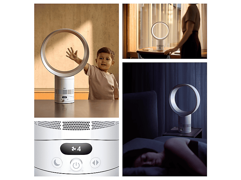 Dyson 602807-01 AM12 Tischventilator Weiß (30 Watt, schwenkbar, mit Fernbedienung, 10 Geschwindigkeitsstufen, Timerfunktion 30m, 1h, 2h, 4h, 8h) — Foto 2 von 5