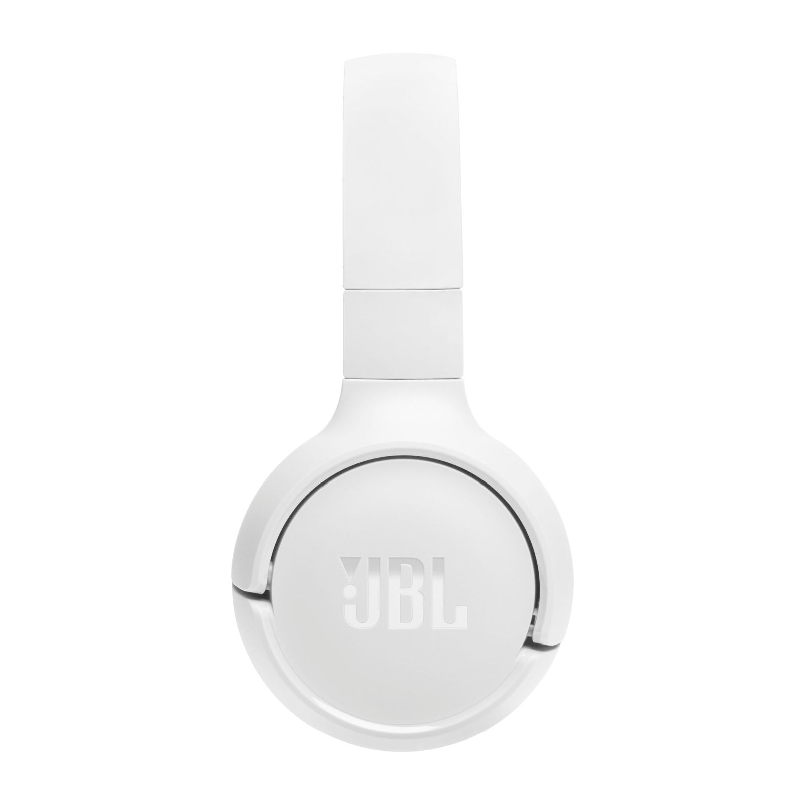 Weiße JBL Kopfhörer mit gepolstertem Kopfbügel und runden Ohrmuscheln.