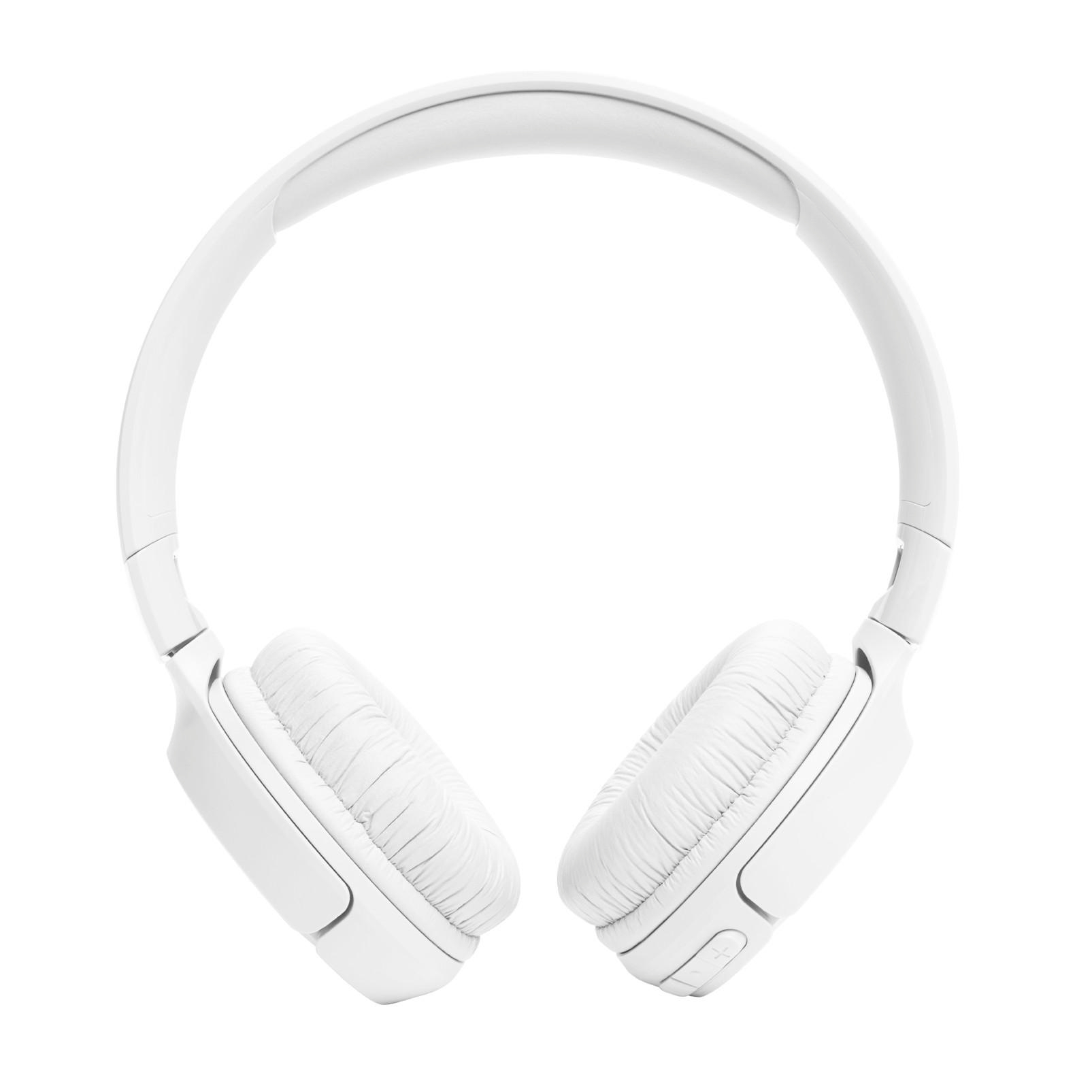 Weiße Over-Ear-Kopfhörer mit gepolsterten Ohrmuscheln und einem gebogenen Kopfbügel.