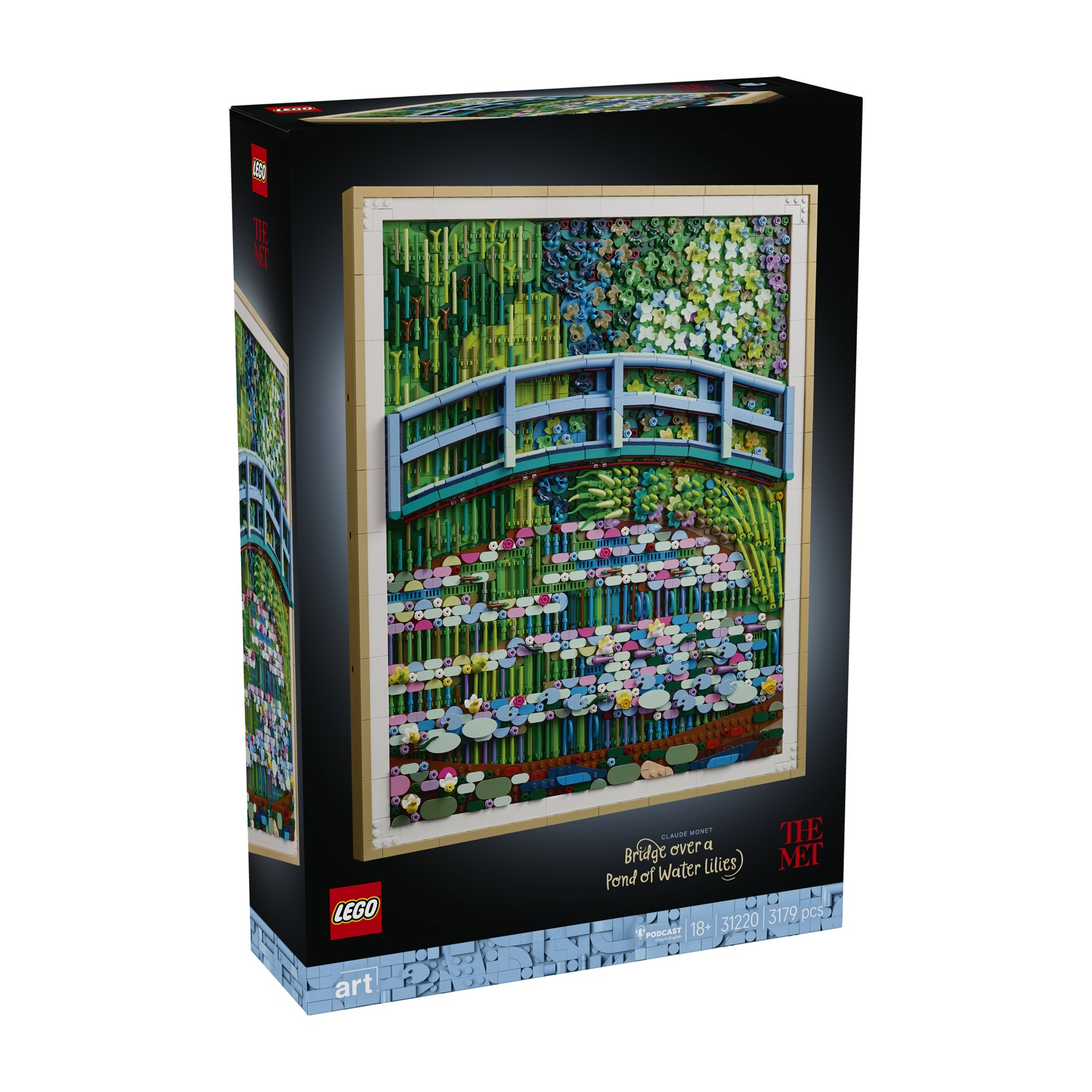 Confezione per un set LEGO raffigurante il Ponte su uno stagno di ninfee di Monet.