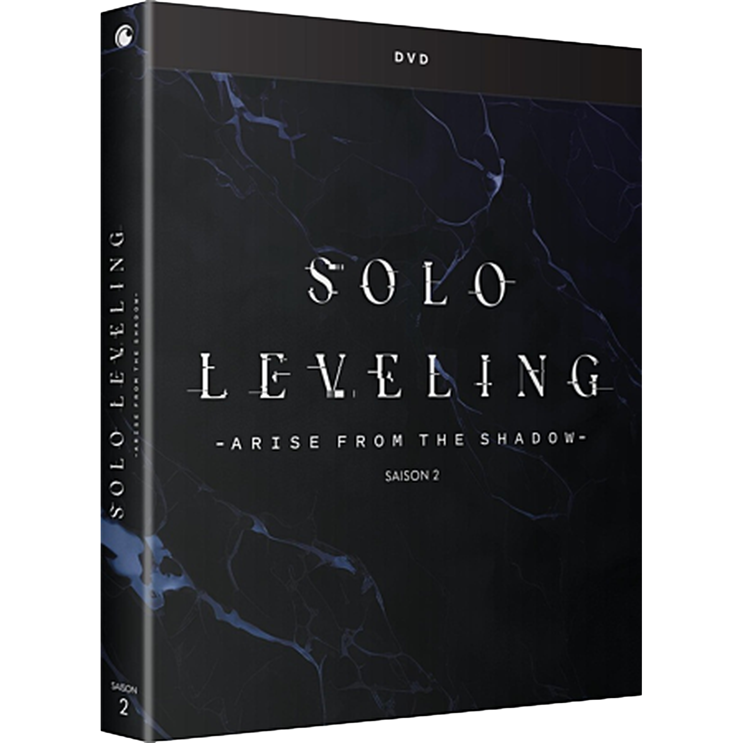 DVD-hoes van Solo Leveling: Arise from the Shadow, Seizoen 2, met donker marmerpatroon.