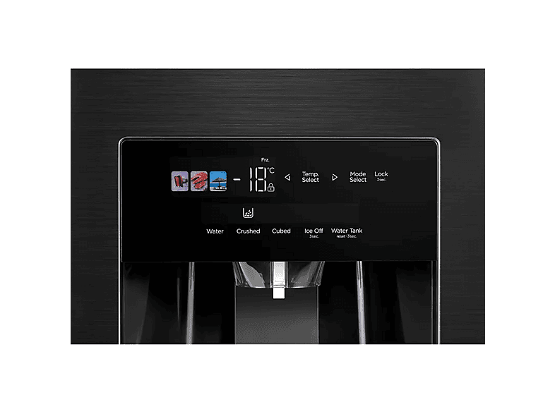 Midea MDRS761MYC45 Side by Side Kühl- und Gefrierkombination (573 l, C, 1793 mm hoch, No Frost (verminderte Eisbildung), Schwarz) — Foto 2 von 2