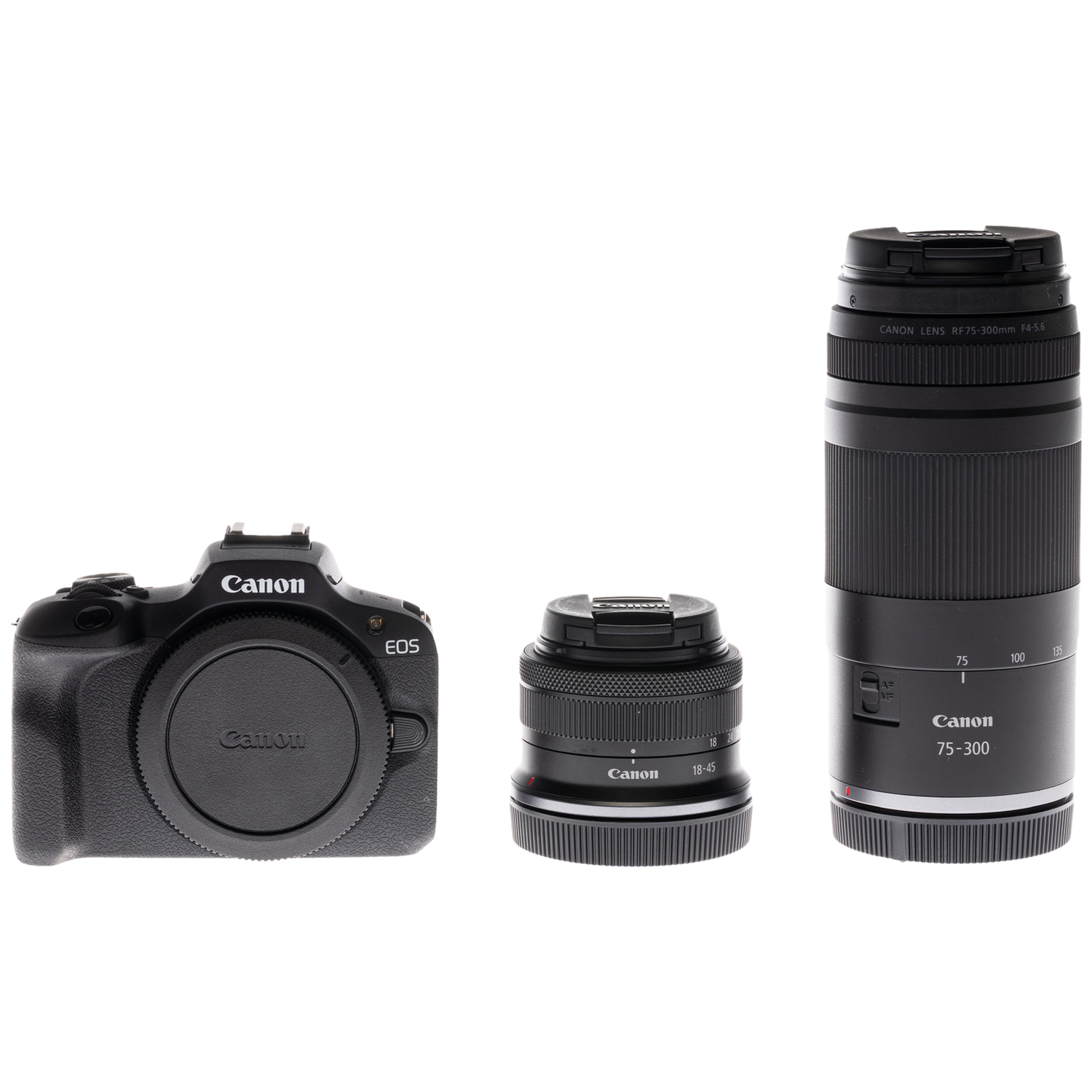 Canon Eos R100 Bk + Rf-s18-45 Rf75-300mm R Systeem
