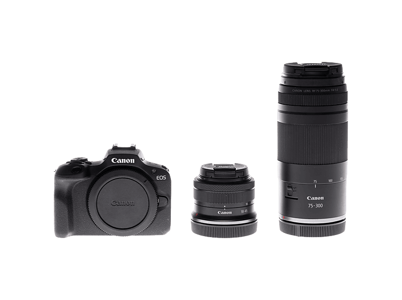 EOS R100 Systeemcamera met RF-S 18-45mm en RF 75-300mm Lenzen