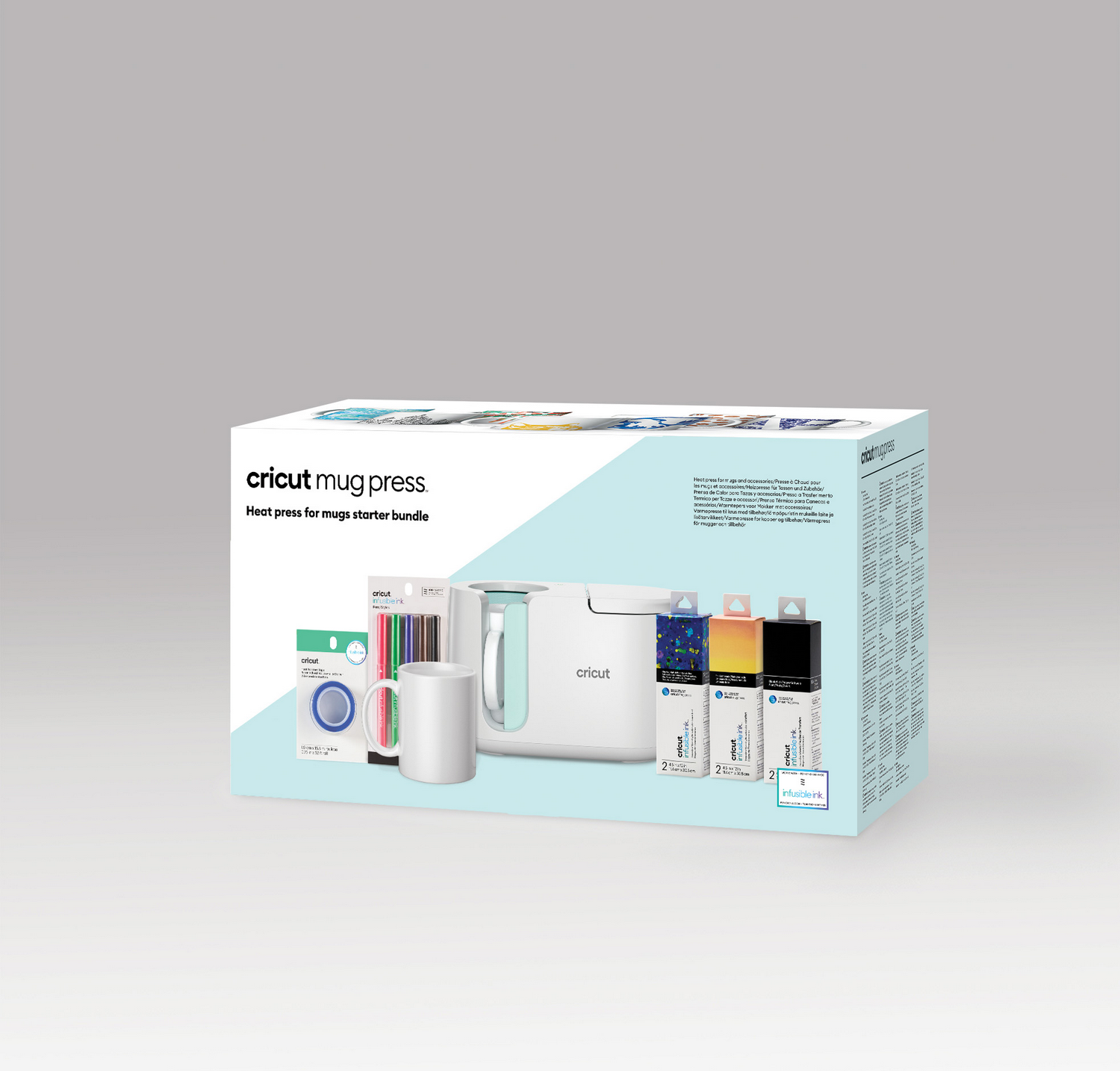 Cricut Mug Press Starter Bundle incluye taza, bolígrafos, cinta y tinta Infusible.