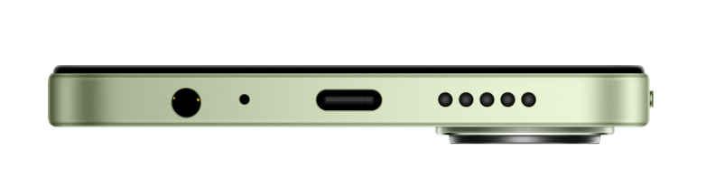 Zbliżenie dolnej krawędzi jasnoszarego smartfona pokazujące porty.